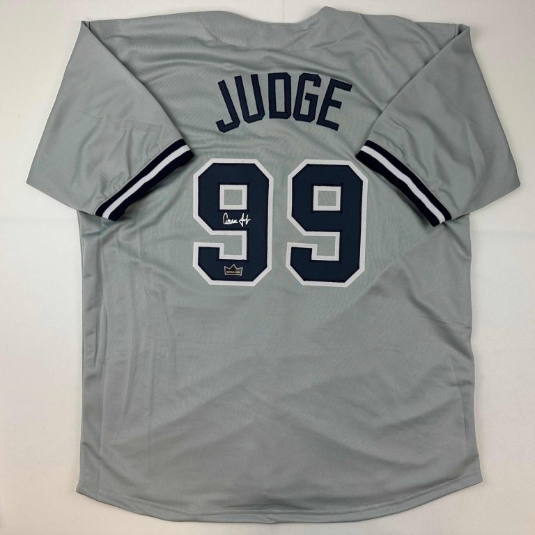 Facsimile Autographed Aaron Judge New York Grey Jersey Size Men's XL