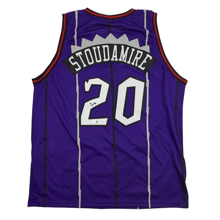 Autographed/Signed Damon Stoudemire Toronto Purple Jersey Beckett BAS COA
