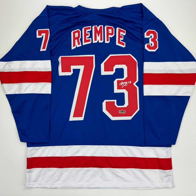 Facsimile Autographed Matt Rempe New York Blue Reprint Jersey Size Men's XL