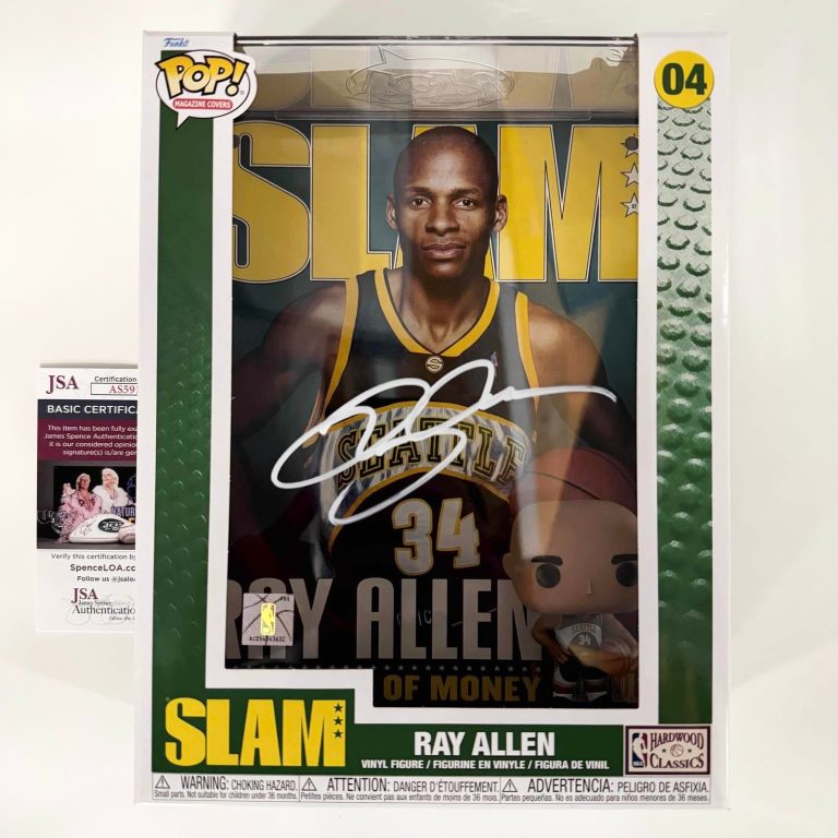 Autographed/Signed Ray Allen Seattle Supersonics Funko #04 Figurine JSA COA