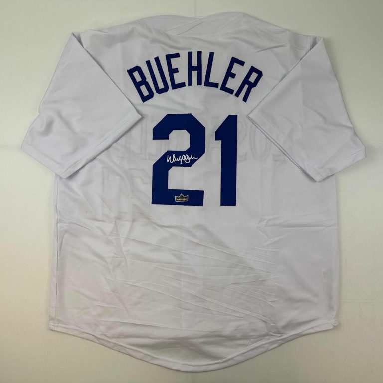 Facsimile Autographed Walker Buehler Los Angeles LA White Jersey Size XL