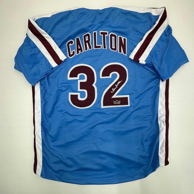 Facsimile Autographed Steve Carlton Philadelphia Blue Retro Jersey XL