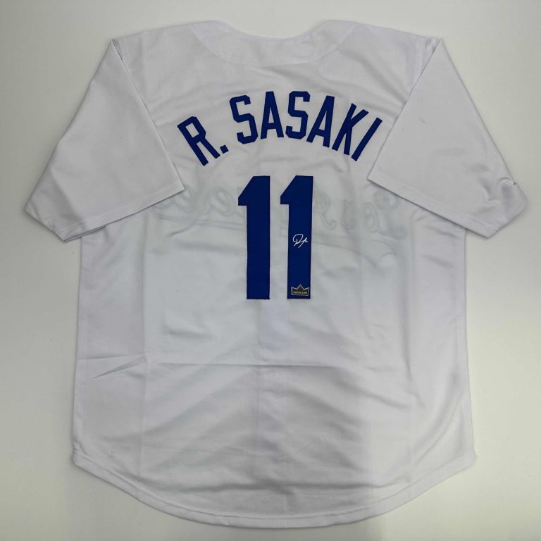 Facsimile Autographed Roki Sasaki Los Angeles LA White Jersey Men's XL