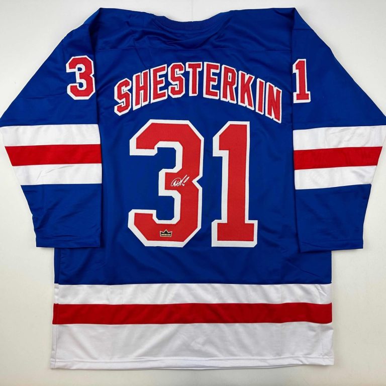 Facsimile Autographed Igor Shesterkin New York Blue Auto Jersey Men's XL