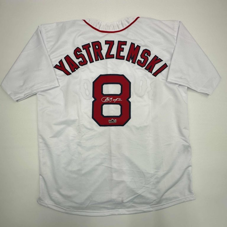 Facsimile Autographed Carl Yastrzemski Boston White Jersey Size Men's XL