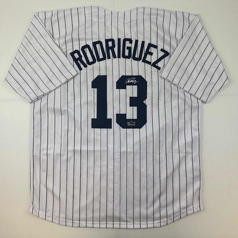 Facsimile Autographed Alex Rodriguez A-Rod New York Pinstripe Jersey XL