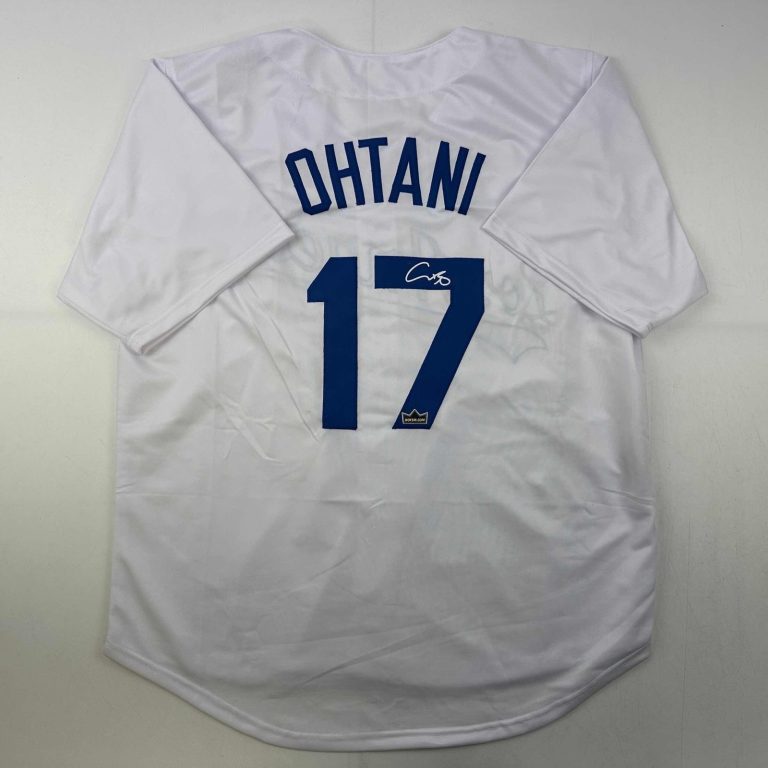 Facsimile Autographed Shohei Ohtani Los Angeles LA White Auto Jersey XL