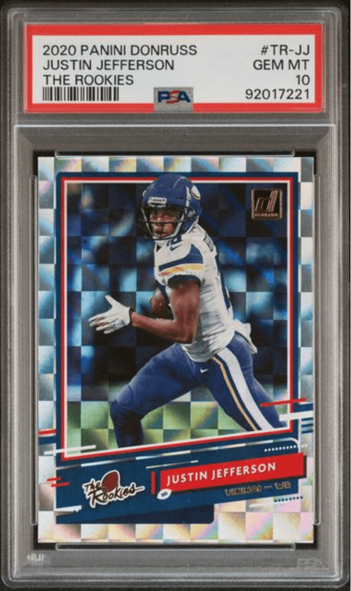 Graded 2020 Donruss Justin Jefferson #TRJJ The Rookies Football Card PSA 10