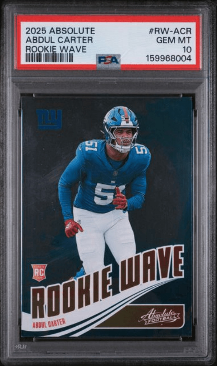 Graded 2025 Absolute Abdul Carter #RWACR Rookie Wave Rookie Card PSA 10