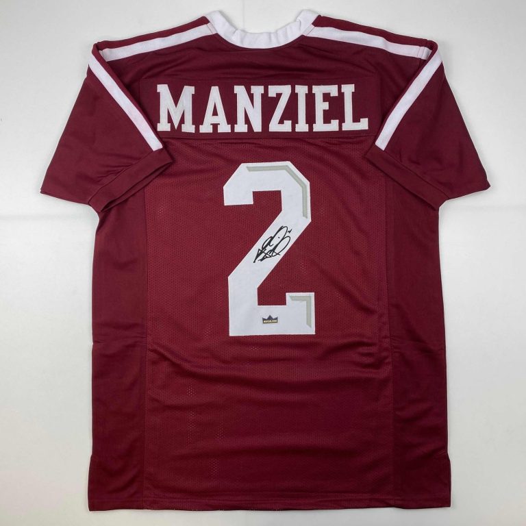Facsimile Autographed Johnny Manziel Texas A&M Maroon Jersey Men's XL