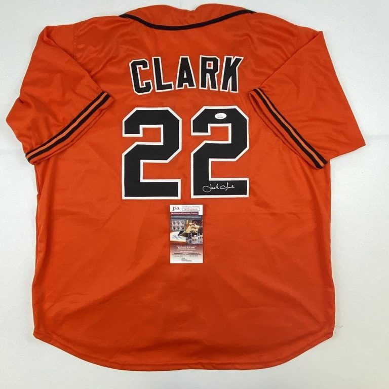 Autographed/Signed JACK CLARK San Francisco Orange Jersey JSA COA Auto