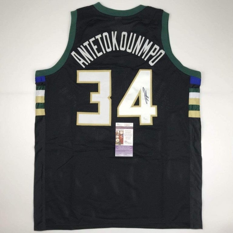 Signed GIANNIS ANTETOKOUNMPO Milwaukee Black Jersey JSA COA Auto