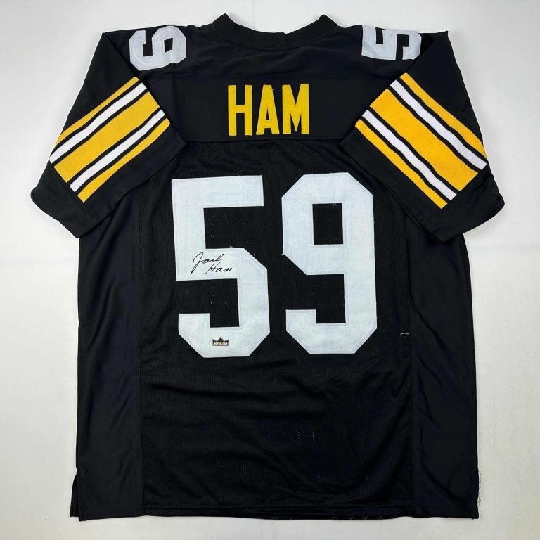 Facsimile Autographed Jack Ham Pittsburgh Black Jersey Size Men's XL