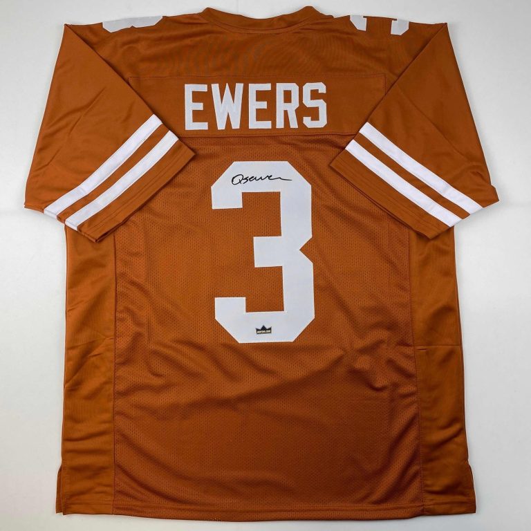 Facsimile Autographed Quinn Ewers Texas Orange Reprint Jersey Size Men's XL
