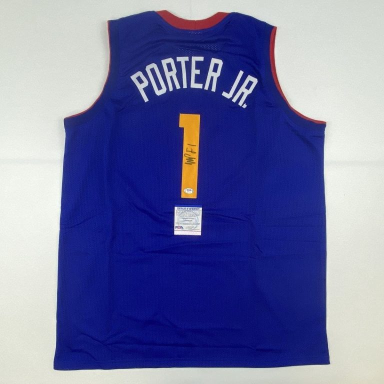 Autographed/Signed MICHAEL PORTER JR Denver Royal Blue Jersey PSA COA Auto