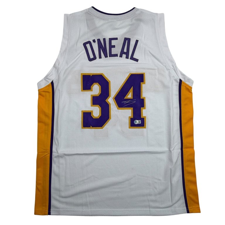 Signed SHAQUILLE SHAQ O'NEAL Los Angeles LA White Jersey JSA COA