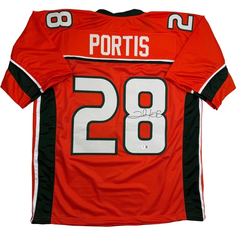 Autographed/Signed Clinton Portis Miami Orange Jersey Beckett BAS COA