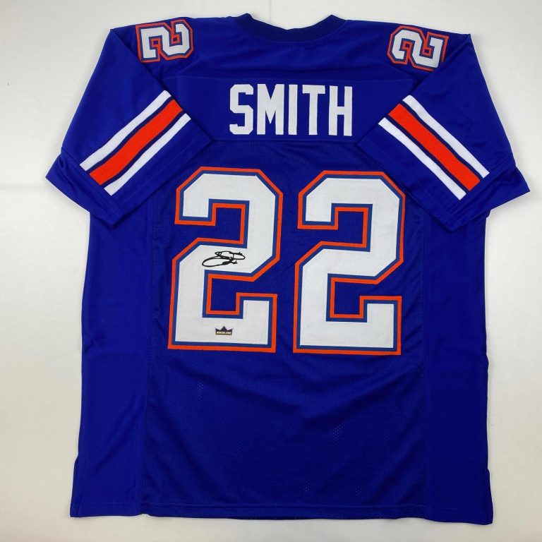Facsimile Autographed Emmitt Smith Florida Blue Jersey Size Men's XL