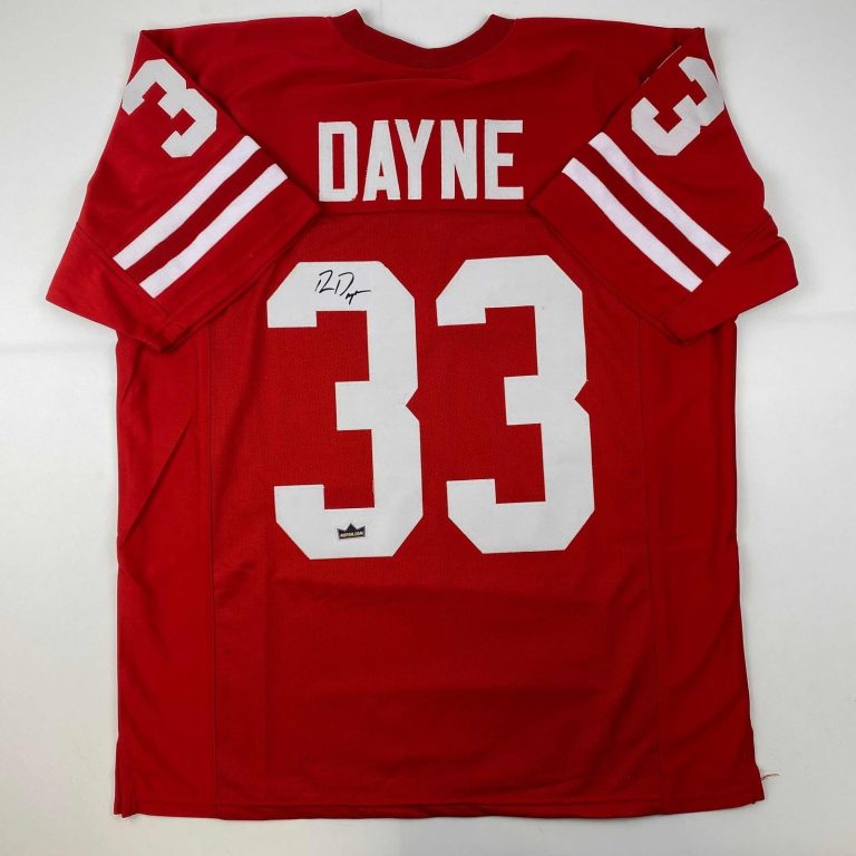 Facsimile Autographed Ron Dayne Wisconsin Red Reprint Jersey Size Men's XL