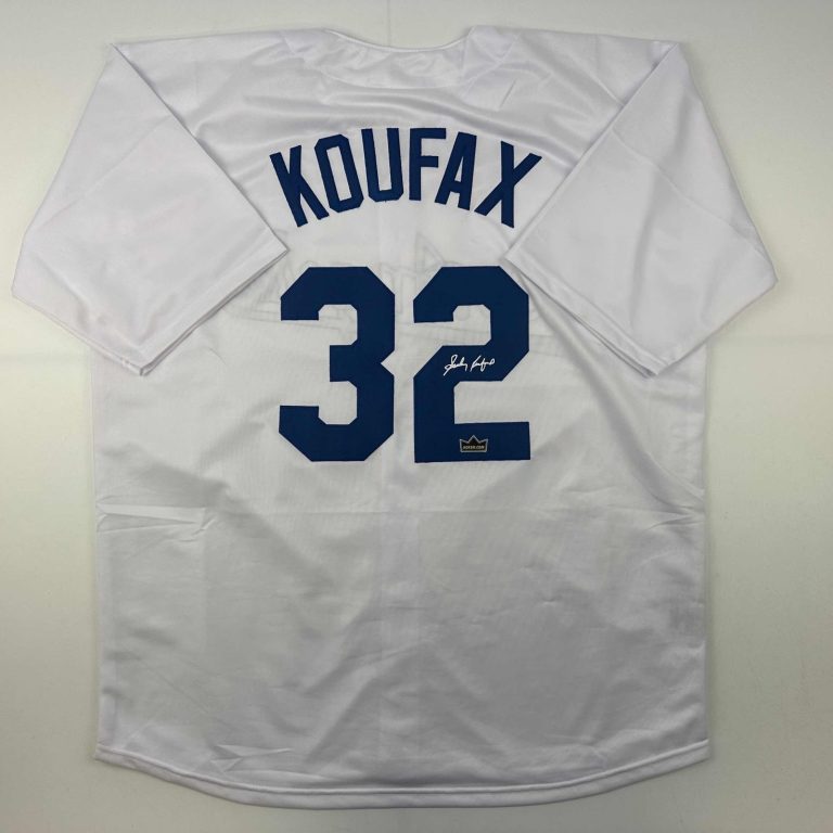 Facsimile Autographed Sandy Koufax Los Angeles LA White Auto Jersey XL