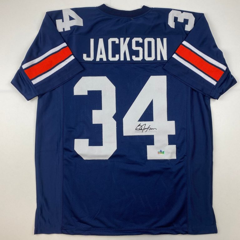 Facsimile Autographed Bo Jackson Auburn Blue Reprint Jersey Size Men's XL