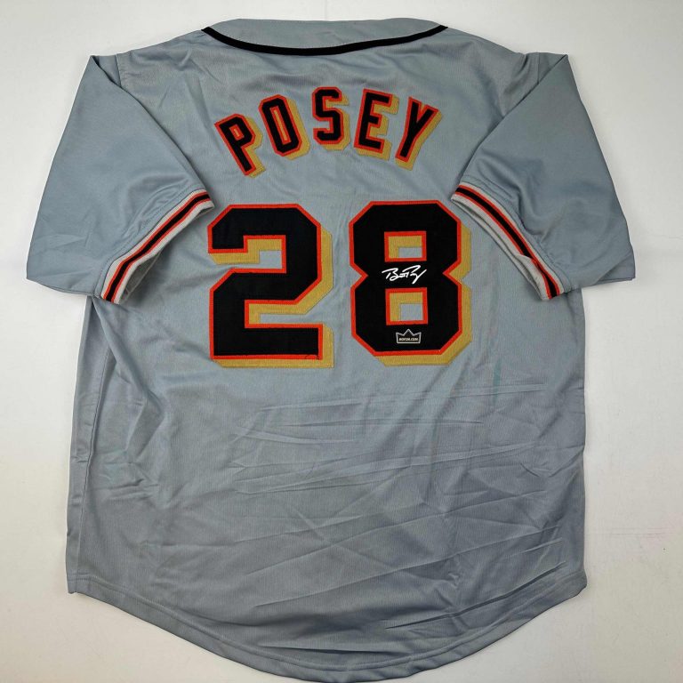 Facsimile Autographed Buster Posey San Francisco Grey Jersey Men's XL