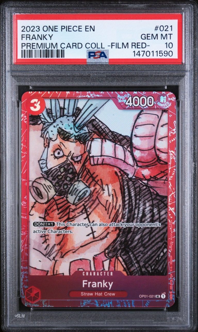 Graded 2023 One Piece Franky #021 Premium Film Red Card PSA 10 Gem Mint