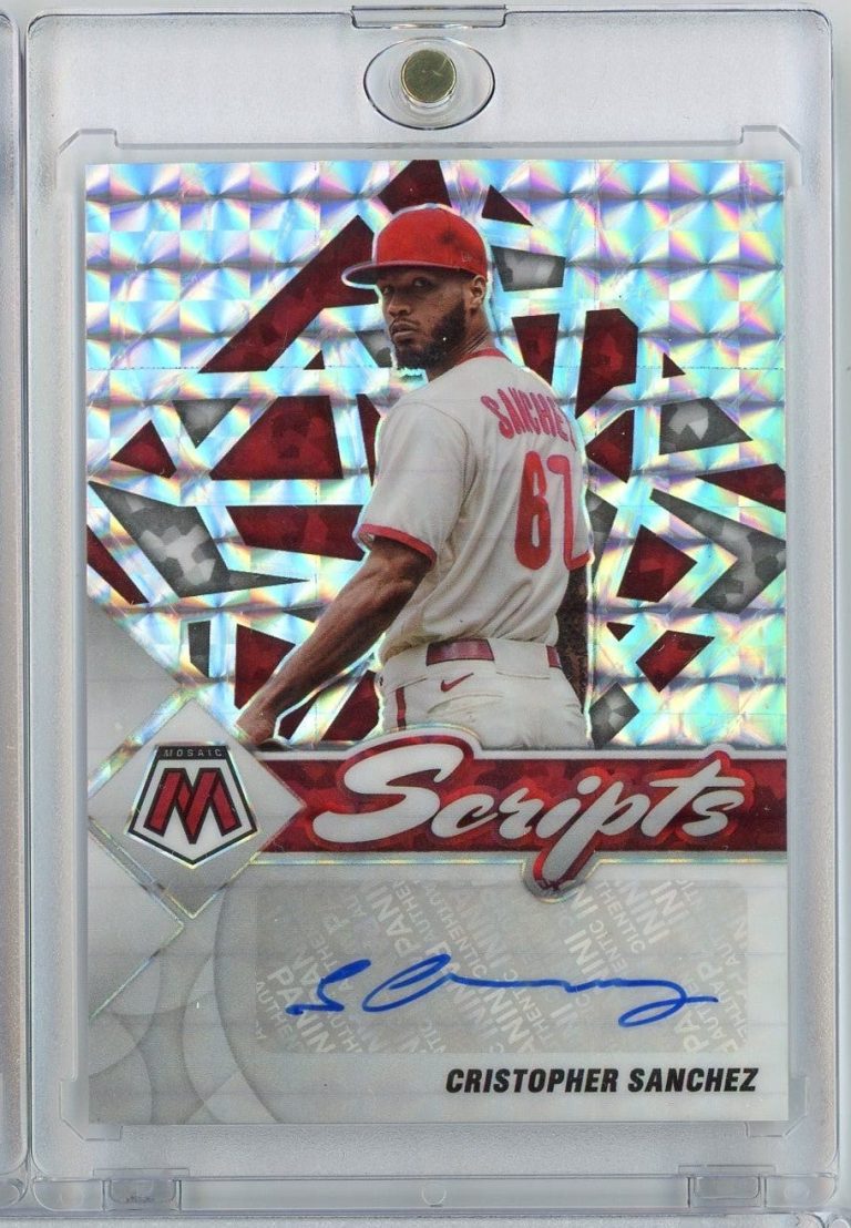 2022 Mosaic Cristopher Sanchez SCCS Scripts Mosaic Prizm Auto RC Card
