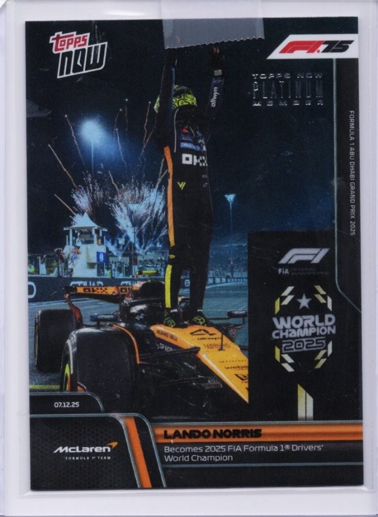 2025 Now F1 Lando Norris #P086 Platinum Member McLaren Team Racing Card