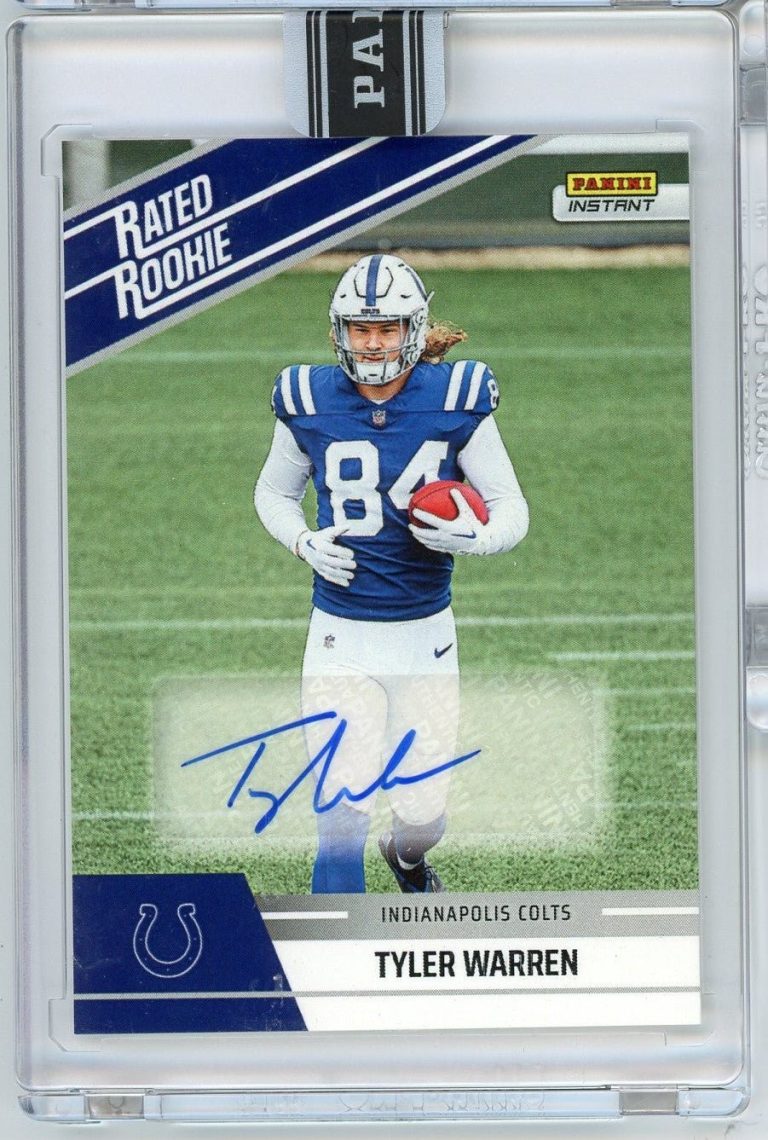 2025 Panini Instant NFL Tyler Warren #31 Rated Retro Rookie Auto /99 Card