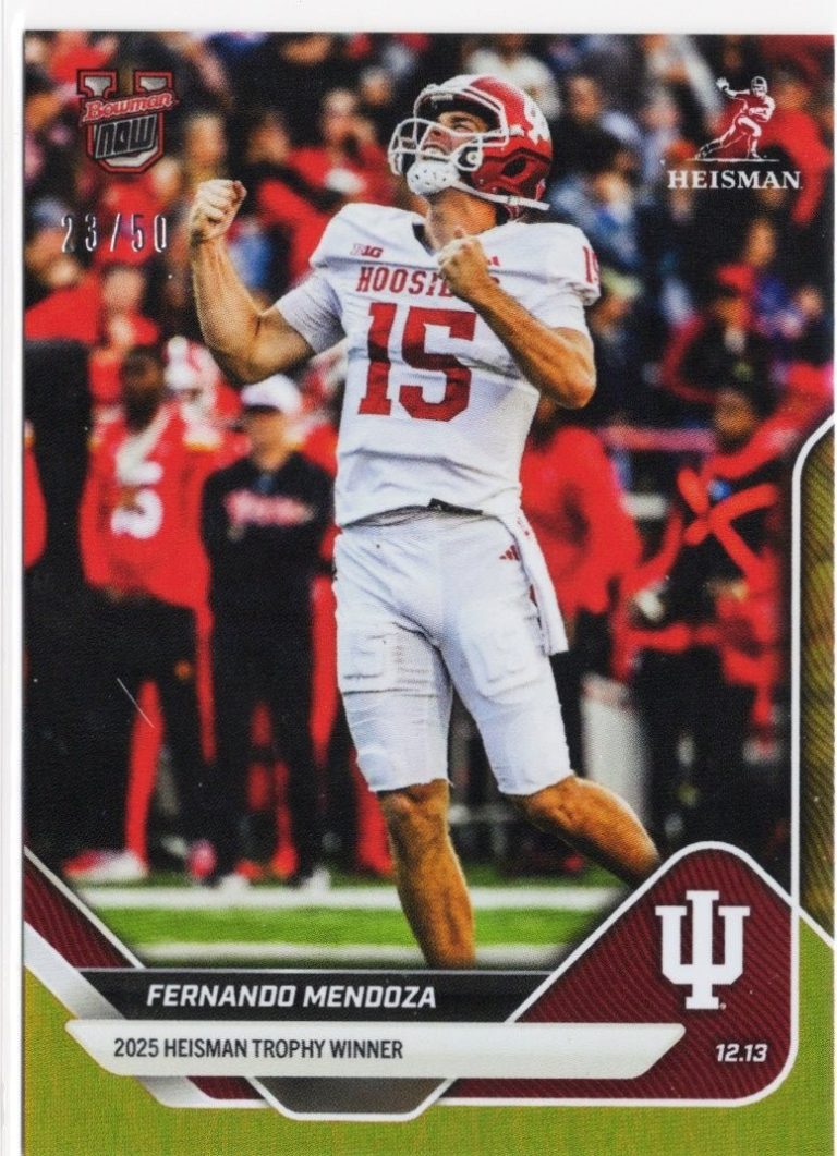 2025 Topps Bowman U Now Fernando Mendoza #60 Gold Foil /50 RC Football Card