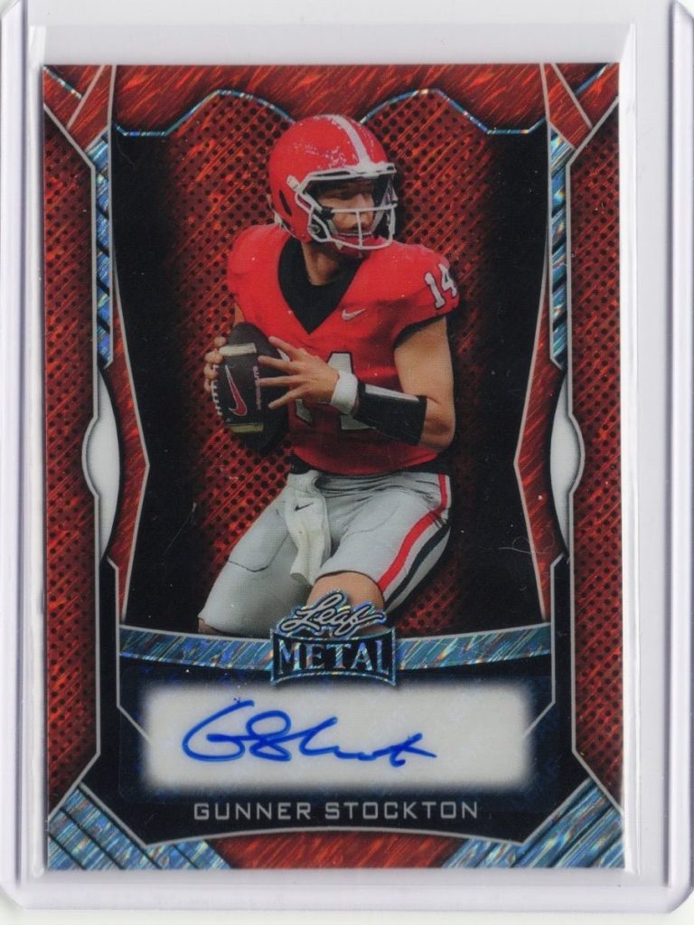 2025 Leaf Metal Gunner Stockton #MAGS1 Red Shimmer Auto /40 Rookie Card
