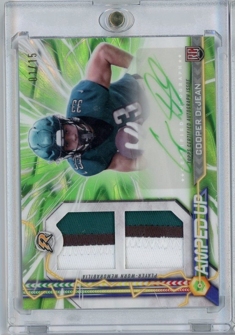 2024 Resurgence Amped Green Cooper DeJean #AU-CD 1/15 RPA Auto RC Card