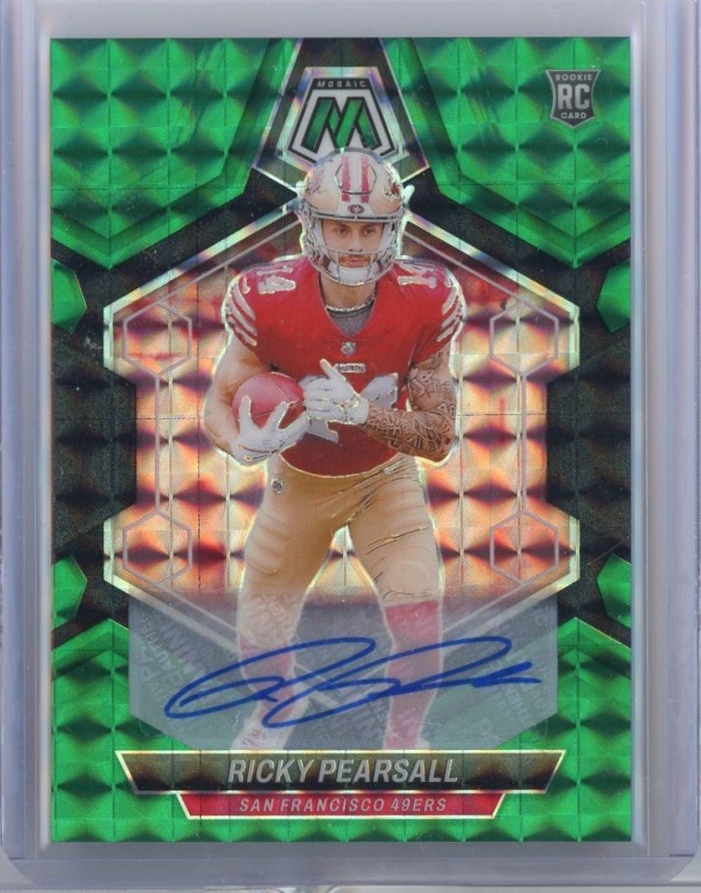 2024 Panini Mosaic Ricky Pearsall #331 25/25 Green Auto Rookie RC Card