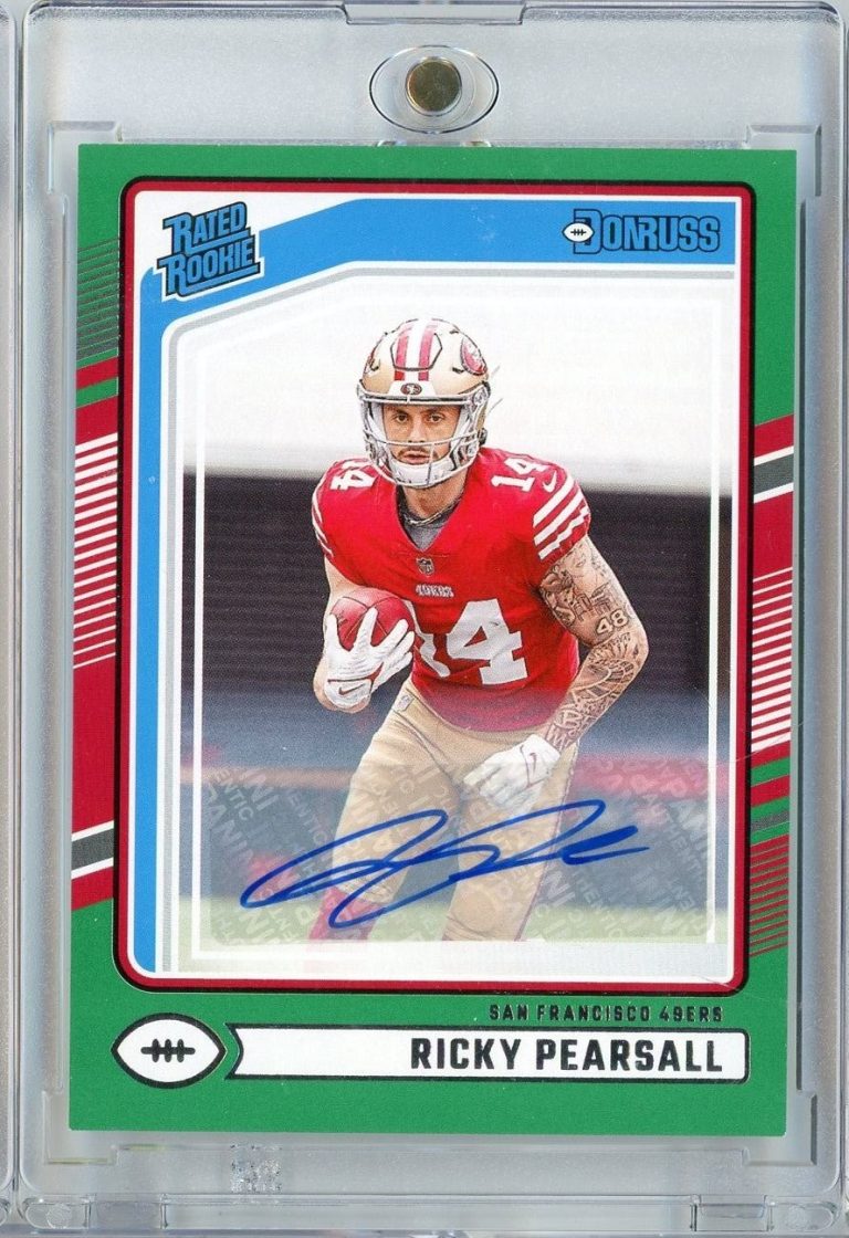 2024 Panini Donruss Ricky Pearsall #318 Green Auto Rookie RC Football Card