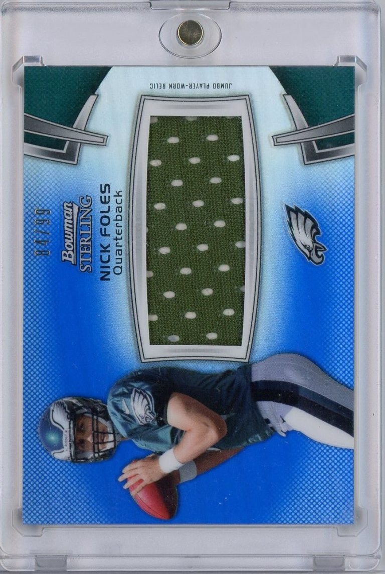2012 Bowman Sterling Blue Refractor Nick Foles #BSJRRNF /99 Relic RC Card