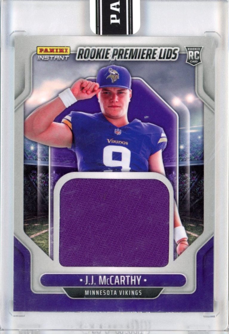 2024 Panini Instant JJ McCarthy #RPL18 Rookie Premiere Lids /10 RC Card