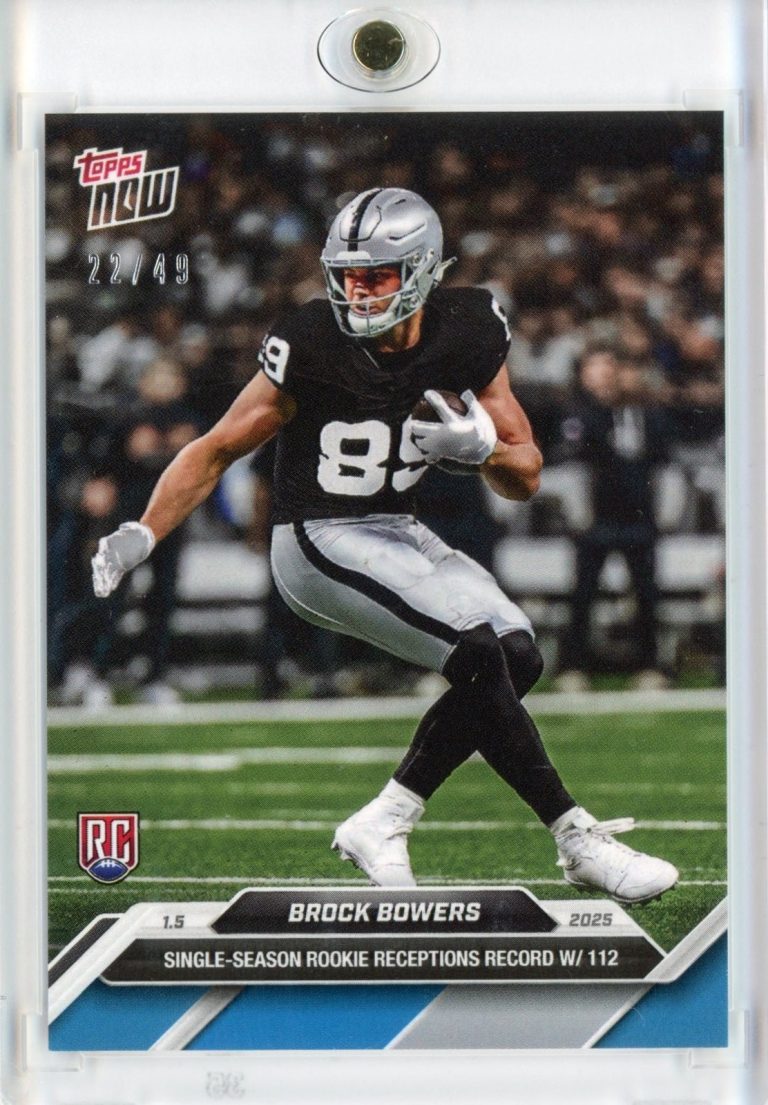 2024 Topps Now Brock Bowers #20 Blue /49 Las Vegas Raiders Rookie Card