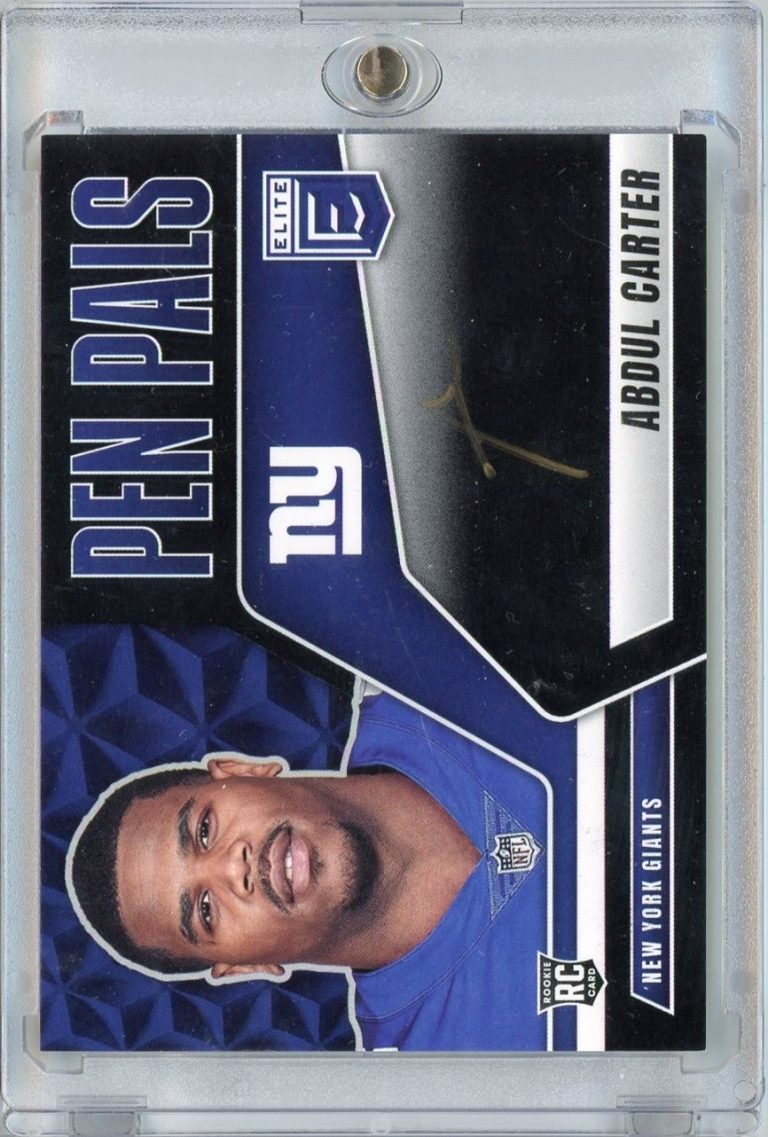 2025 Donruss Elite Pen Pals Black Abdul Carter #PPACA Gold Ink Auto RC Card