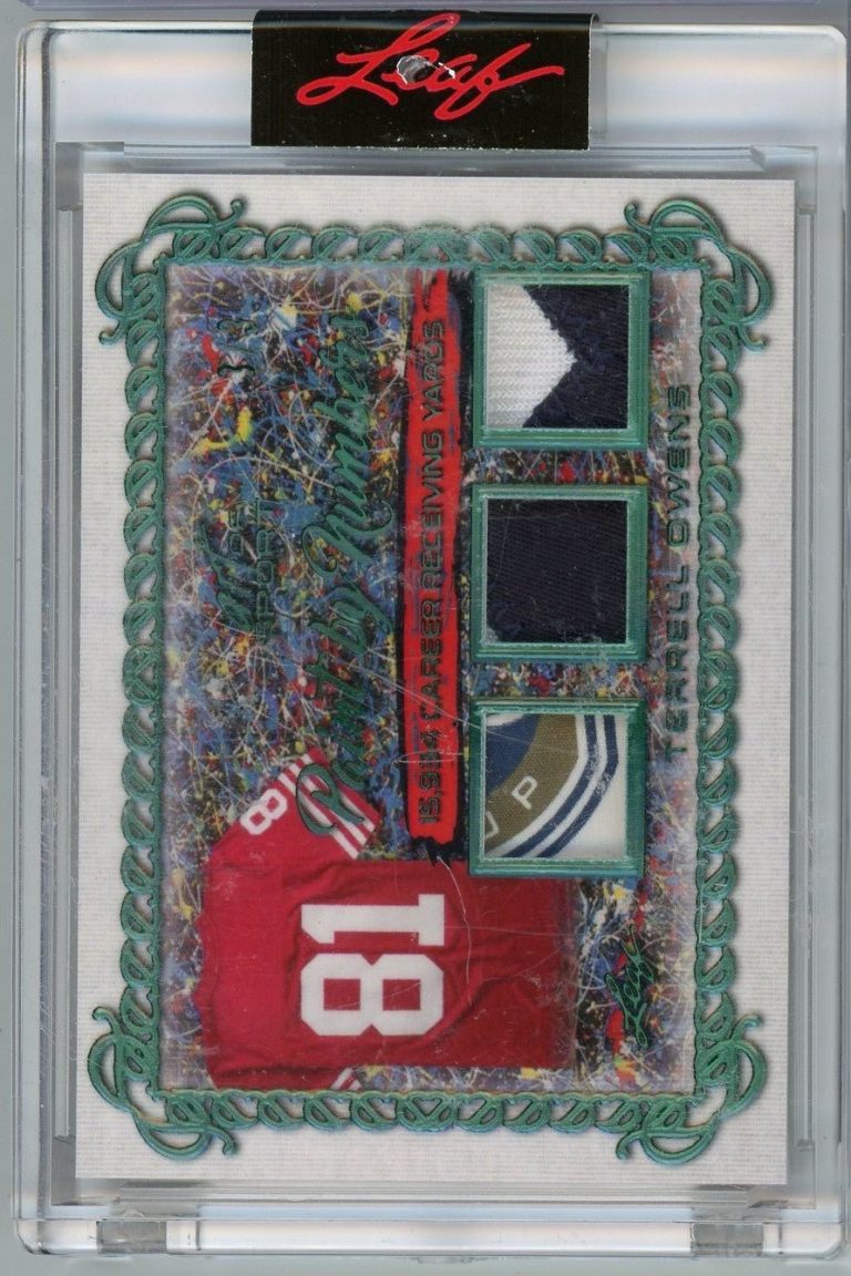 2021 Leaf Paint by Numbers Terrell Owens #PBN-33 Triple Relic 3/3 Card