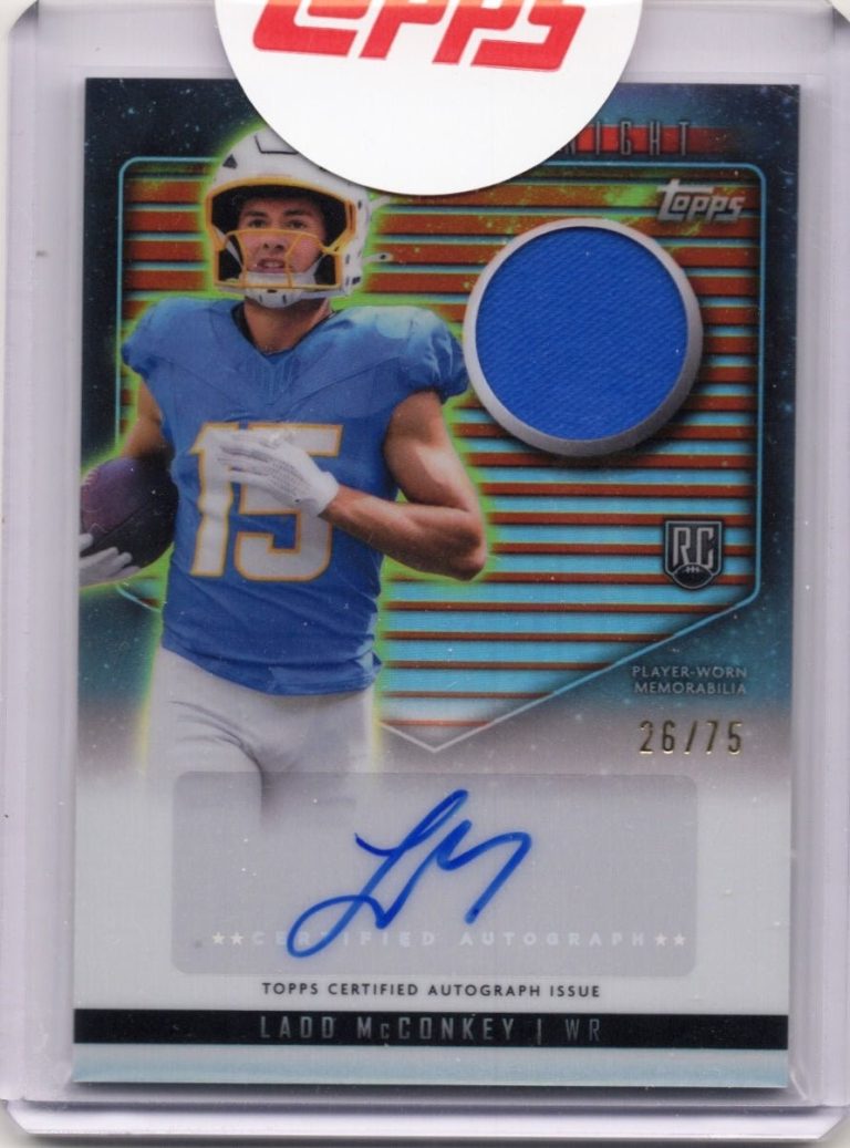 2024 Topps Midnight Ladd McConkey RJALMC RC Jersey Dusk Auto /75 RC Card