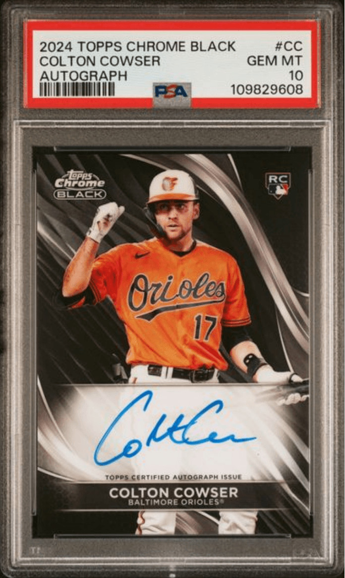 Graded 2024 Topps Chrome Black Colton Cowser #CC Autograph RC Card PSA 10