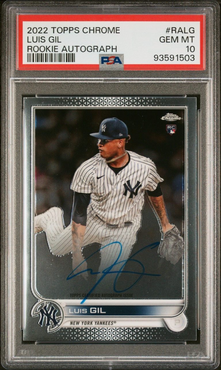 Graded 2022 Topps Chrome Luis Gil #RALG Rookie Autograph RC Card PSA 10