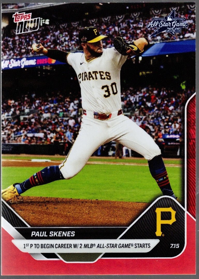 2025 Topps Now Paul Skenes #428 Red Foil /5 Pittsburgh Pirates Card