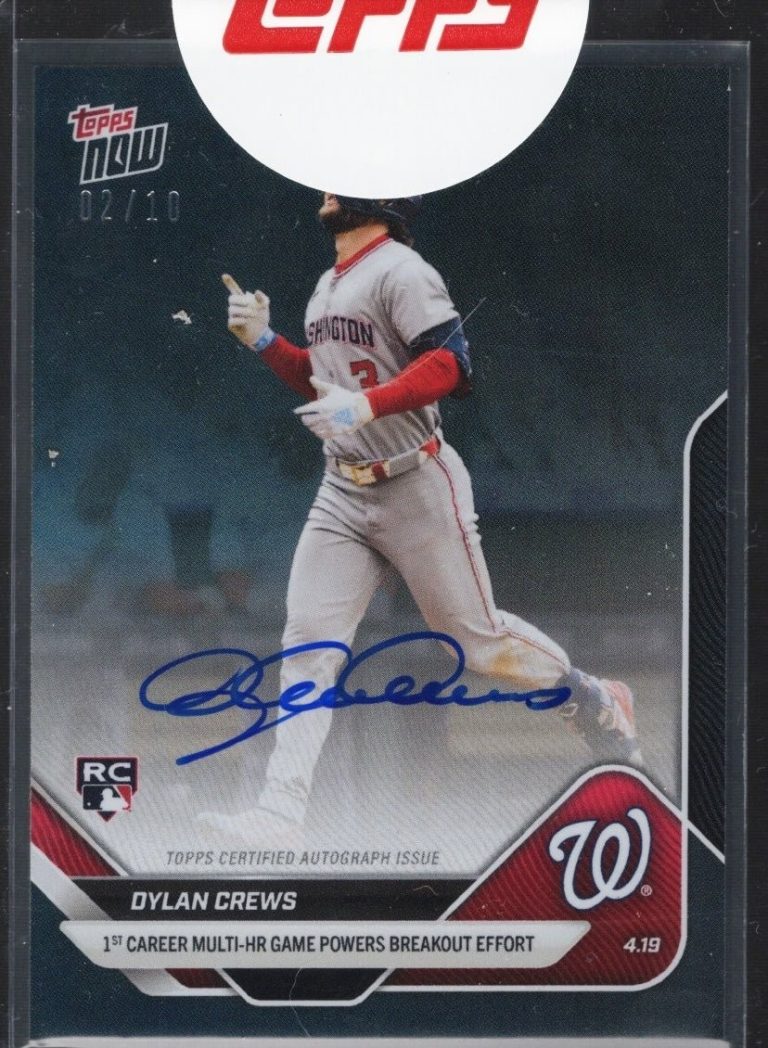 2025 Topps Now Dylan Crews #87A Auto /10 Washington Nationals Rookie Card