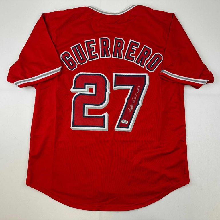Autographed/Signed Vladimir Vlad Guerrero Los Angeles LA Red Jersey BAS COA