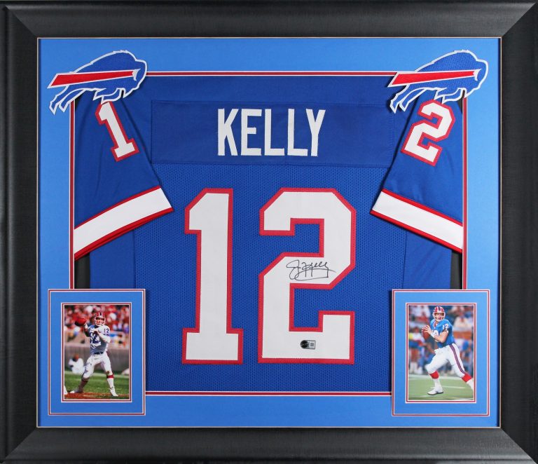 Jim Kelly Authentic Signed Blue Pro Style Framed Jersey BAS Witnessed