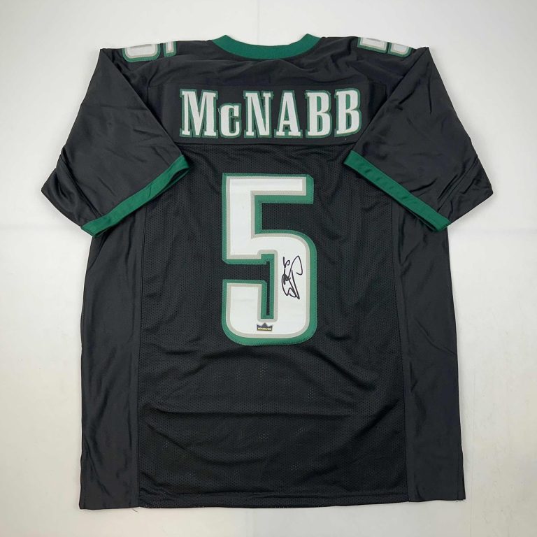Facsimile Autographed Donovan McNabb Philadelphia Black Jersey Men's XL