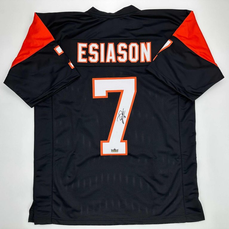 Facsimile Autographed Boomer Esiason Cincinnati Black Jersey Men's XL