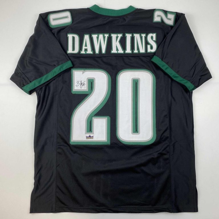 Facsimile Autographed Brian Dawkins Philadelphia Black Jersey Men's XL